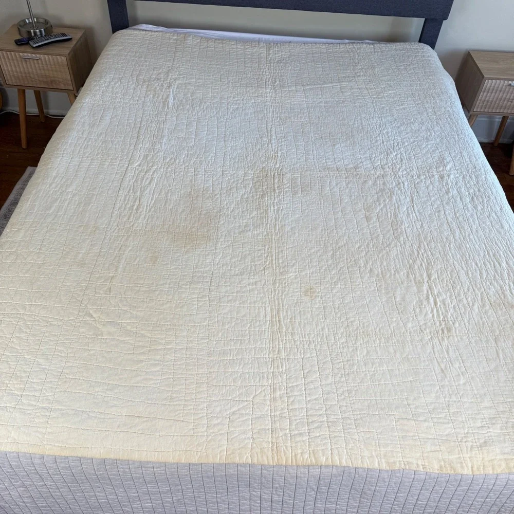 Vintage 1940s Robbing Peter to Pay Paul Quilt Hand Quilted Feedsack Patchwork